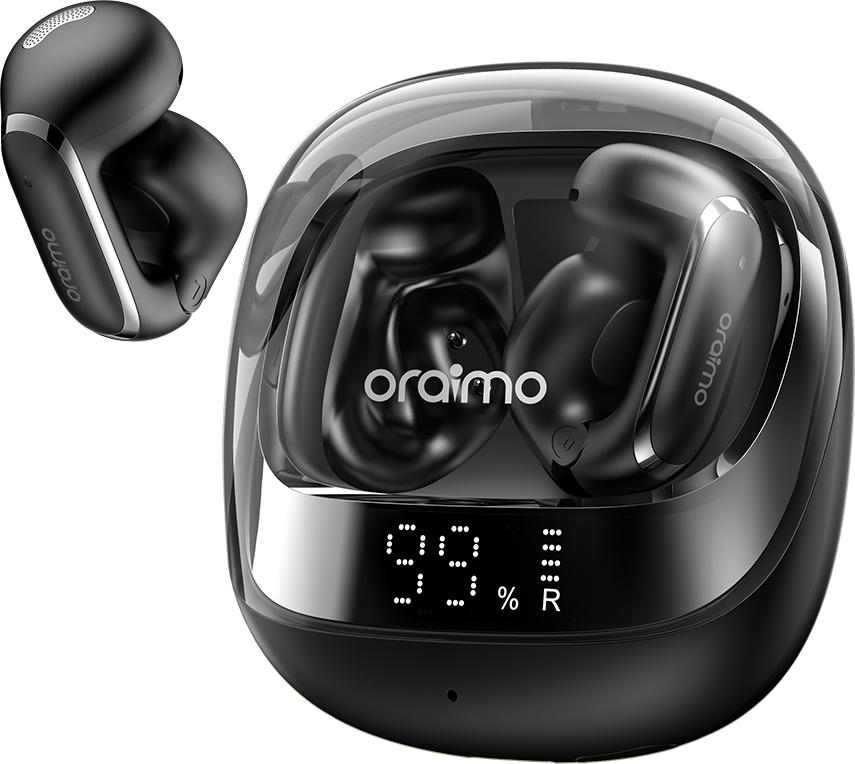 oraimo OpenSnap N2 Open-Ear True Wireless Earbuds Quick Charging Earbuds Deep Bass Earbuds Bluetooth Earbuds Comfortable Open-Ear Headphones Sports Wireless Earbuds
